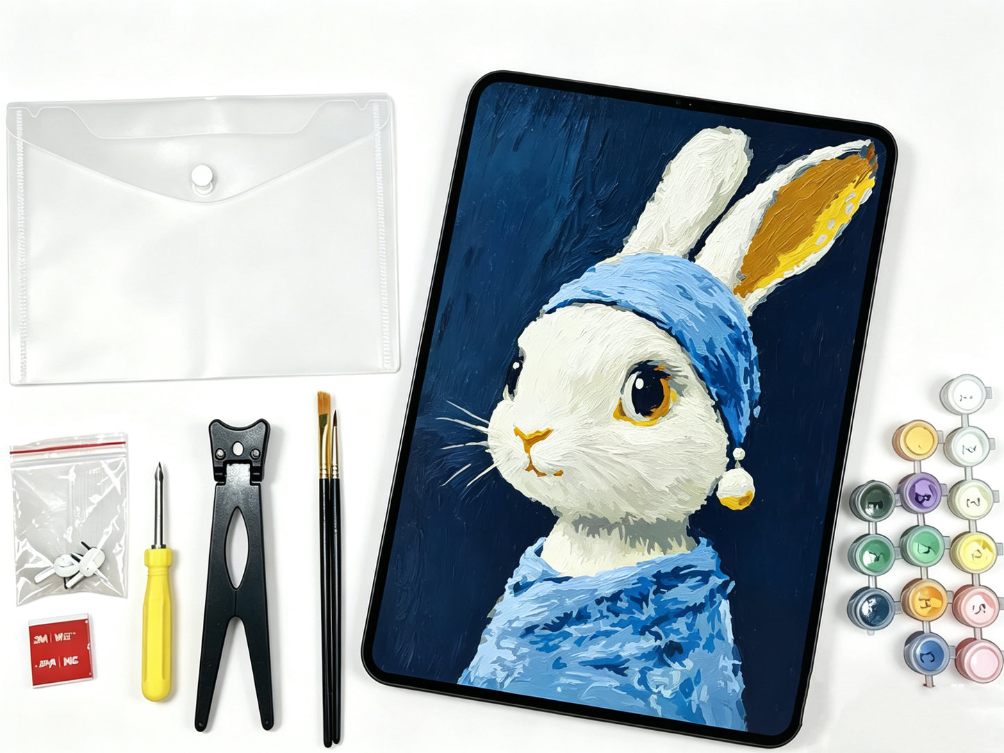 MissBunny Textured Paint by Numbers Kit – DIY 3D Tabletop Canvas Art for Home Decor