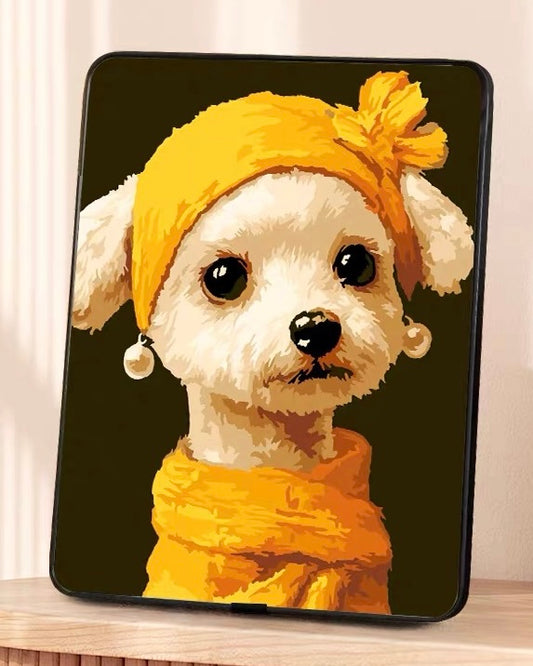 Maria with the Pearl Earring Textured Paint by Numbers Kit – DIY 3D Tabletop Canvas Art for Home Decor