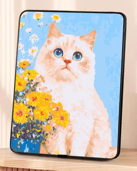 Cat's Colorful World Textured Paint by Numbers Kit – DIY 3D Tabletop Canvas Art for Home Decor