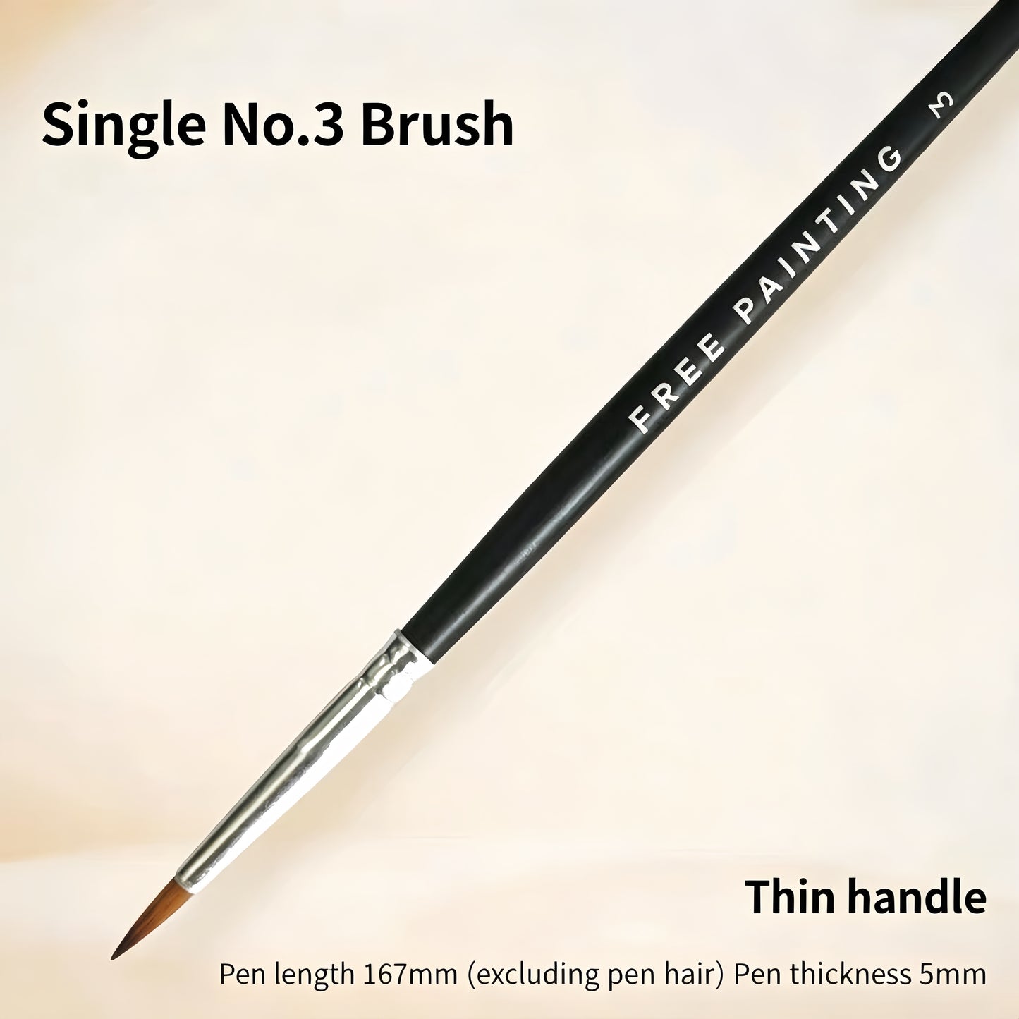 DIY Paint by Numbers Brushes - Solid Wood Handle Fine Detail & Line Art Brushes for Coloring & Painting