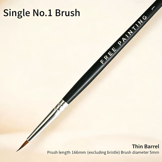 DIY Paint by Numbers Brushes - Solid Wood Handle Fine Detail & Line Art Brushes for Coloring & Painting